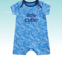 mothercare Infant Boys Blue Printed Pure Cotton Romper-picture-54