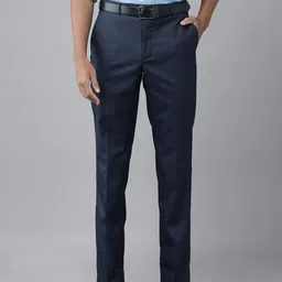 Park Avenue Men Textured Smart Slim Fit Formal Trousers-image-10