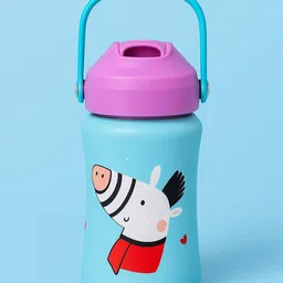 Rabitat Totally Adorable Blue & Purple Printed Stainless Steel Water Bottle 350ml-picture-48