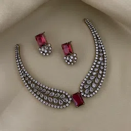 D Rio Fashions Gold-Plated Stone-Studded Jewellery Set-picture-46