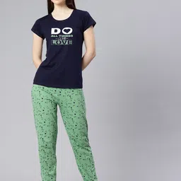 ADBUCKS Women Printed Pure Cotton Night Suit-image-90