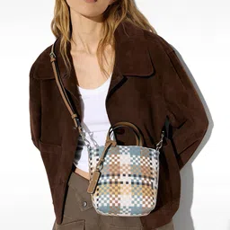 PARFOIS Geometric Printed Bucket Handheld Bag with Detachable Sling Strap-picture-42