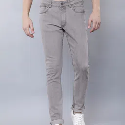 HIGHLANDER Men Grey Slim Fit Mid-Rise Clean Look Stretchable Jeans-image-8