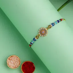 ADIVA Thread Rakhi With Roli Chawal Chandan & Greeting Card-picture-24
