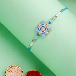 ADIVA Thread Rakhi With Roli Chawal Chandan & Greeting Card-picture-19