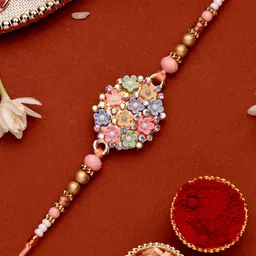 ADIVA Thread Rakhi With Roli Chawal Chandan & Greeting Card-picture-17