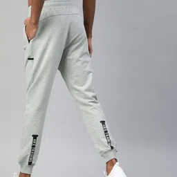 HRX by Hrithik Roshan Men Grey Melange Solid Training Rapid Dry Antimicrobial Track Pants-picture-35