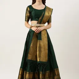 Fabcartz Woven Design Semi-Stitched Lehenga & Unstitched Blouse With Dupatta-picture-40
