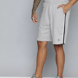 HRX by Hrithik Roshan Men Grey Melange Striped Shorts-picture-23