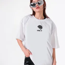 TheBTclub Unisex Oversized Typography Printed Drop-Shoulder Sleeves Pure Cotton T-Shirt-picture-29