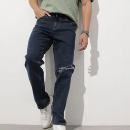 The Roadster Life Co. Men The Patchwork Party Slim Tapered Fit Jeans image 1
