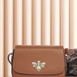 Accessorize London Women Faux Leather Tan Britney Bee Sling Bag-picture-11