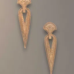 ADIVA Gold-Plated Teardrop Shaped Oxidised Drop Earrings-picture-32