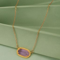 Carlton London Gold-Plated CZ Oval Pendants with Chains-picture-39