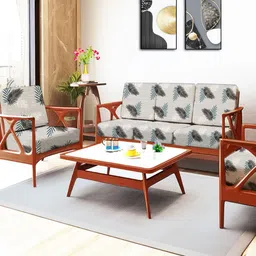 ohello 10 Pcs Grey & White Stretchable Elasticated Printed Polyester Sofa Seat Covers-image-38