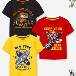 YK X Trampoline Boys 3 Printed Extended Sleeves Applique T-shirt-picture-28