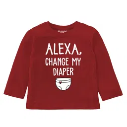 BE AWARA Infants Typography Printed Relaxed Fit T-shirt-picture-50