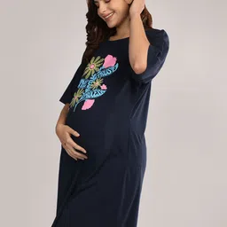 Duchess Graphic Printed Loose Fit Maternity Mom T-Shirt Nightdress-picture-19