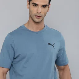 Puma Solid Essential Better Knitted Pure Cotton T-Shirt With Minimal Brand Logo Back Print-picture-18