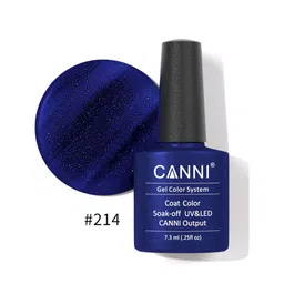 CANNI Gel Color System Coat Color UV&LED Gel Nail Polish - Royal Blue with Brilliance 214-picture-10