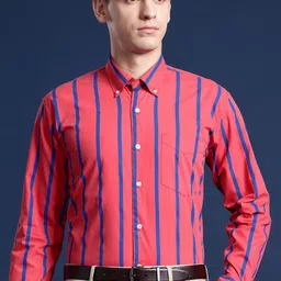 Hancock Men Striped Carbon Finish Pure Cotton Slim Fit Formal Shirt-picture-19