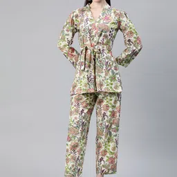Readiprint Fashions Women Printed Cotton Top with Palazzos & Belt-image-33