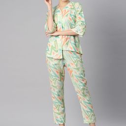 Readiprint Fashions Women Printed Satin Shirt with Palazzos-picture-1