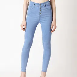 Miss Chase Women Blue Skinny Fit High-Rise Clean Look Jeans-picture-18