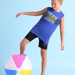 U.S. Polo Assn. Kids Boys Blue Cotton Printed Round Neck Sleeveless Lounge T-shirt-picture-10