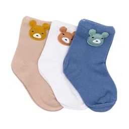 YOUSTYLO Kids Pack Of 3 Self Design Ankle Length Socks-picture-13