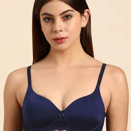 Triumph Navy Blue Lightly Padded Lace Everyday Bra 110I515-picture-17