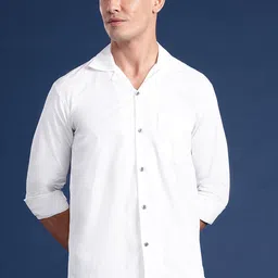 Hancock Men Cuban Collar Pure Cotton Relaxed Fit Casual Shirt-image-40
