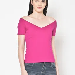 BAESD Off-Shoulder Cotton Short Sleeves Bardot Casual Top-image-16