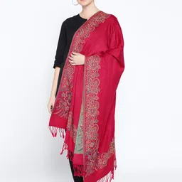 HK colours of fashion Women Magenta Solid Shawl-picture-24