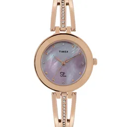 Timex Women Brass Mother of Pearl Dial & Bracelet Style Straps Fria Analogue Watch- TWTL103SMU03-picture-20