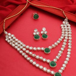 Zaveri Pearls Gold-Plated Kundan Stone Studded Jewellery Set-picture-23