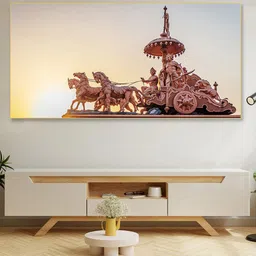nestroots Copper-Toned Majestic Horses Galloping At Sunset Canvas Painting Wall Art-image-1