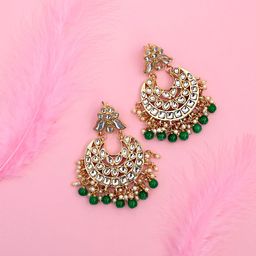 Peora 18K Gold-Plated Crescent Shaped Kundan Chandbalis-picture-21