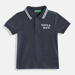 United Colors of Benetton Boys Typography Printed Polo Collar T-shirt-picture-15