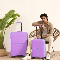 Nasher Miles Bali Set Of 2 Textured Hard-Sided Medium Cabin Trolley Bags-picture-55