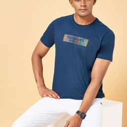 Ajile by Pantaloons Typography Round Neck Half Sleeves Applique Slim Fit Sports T-shirt-picture-41
