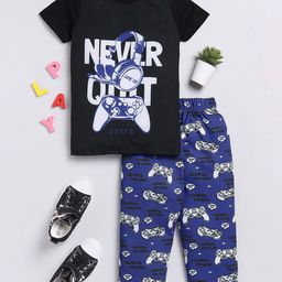 Here&Now X Game Begins Boys Printed T-shirt with Pyjamas-picture-46