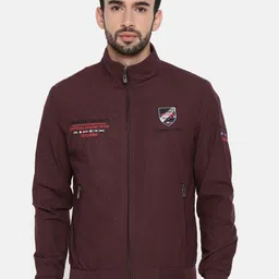 The Indian Garage Co Men Maroon Typography Lightweight Tailored Jacket-picture-29