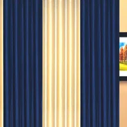 BELLA TRUE Blue & Cream 4 Pieces Door Curtain-picture-35