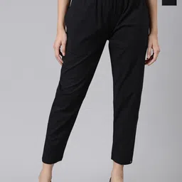 TWIN BIRDS Women Pack Of 2 Regular Fit Mid-Rise Plain Cotton Trousers-picture-31