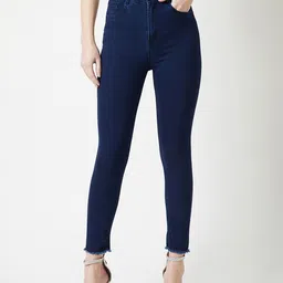 Miss Chase Women Navy Blue Skinny Fit High-Rise Clean Look Jeans-picture-33