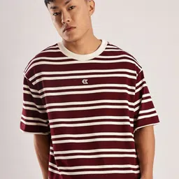 Calvin Klein Jeans Men Striped Round Neck Pure Cotton Relaxed Fit T-shirt-picture-41
