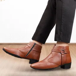 Bxxy Men 2 Inch Heel Height Increasing Formal Slip-on Zipper Ring Boots-image-40