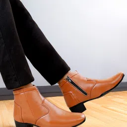 Bxxy Men 2 Inch Heel Height Increasing Formal Slip-on Zipper Boots-picture-41