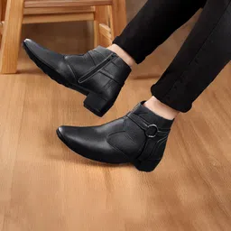 Bxxy Men 2 Inch Heel Height Increasing Formal Slip-on Zipper Ring Boots-image-44